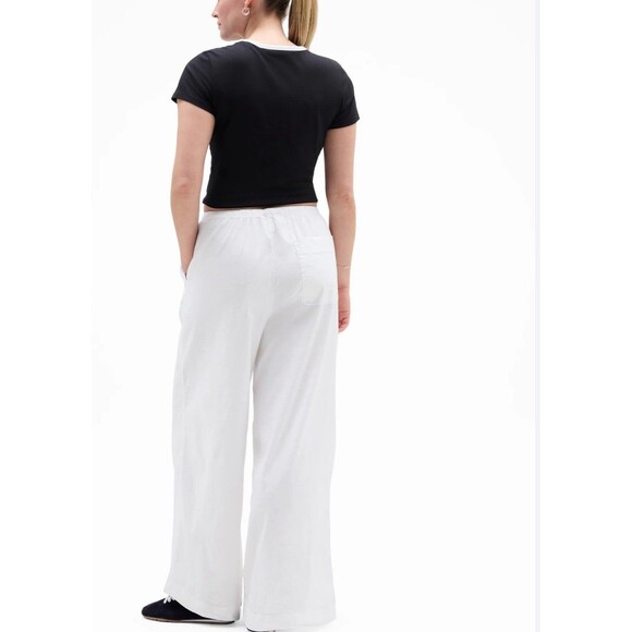 Athleta Paradise Mid Rise Wide Leg Pant For Women,  Size M, Petite White - Picture 2 of 11